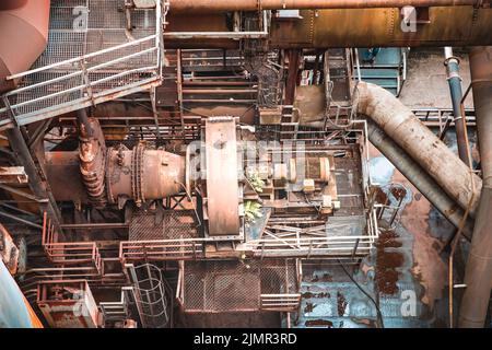 Landschaft aus dem Industriedenkmal der Voelklinge Ironworks UNESCO-Weltkulturerbe Stockfoto