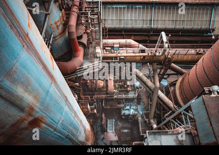 Landschaft aus dem Industriedenkmal der Voelklinge Ironworks UNESCO-Weltkulturerbe Stockfoto