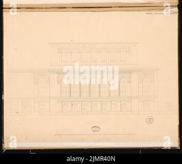 Emmerich Julius (1834-1917), Theater in Berlin. Schinkel-Wettbewerb 1861 (1861): Riss-Seitenansicht; Skalenbalken. Tinte auf Karton, 67,7 x 80,2 cm (inklusive Scankanten) Emmerich Julius (1834-1917): Theater, Berlin. Schinkelwettbewerb 1861 Stockfoto