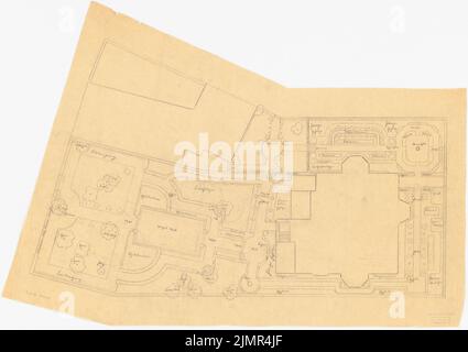 Barth Erwin (1880-1933), Villengarten (1907): Grundriß des Villengartens mit der Bezeichnung der Teile. Bleistift auf Transparent, 56,2 x 79,5 cm (inklusive Scankanten) Barth Erwin (1880-1933): Villengarten Stockfoto