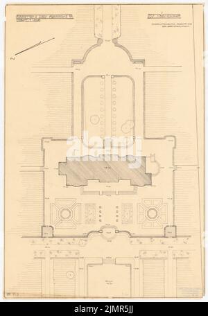 Barth Erwin (1880-1933), Garten von Herrn Pulse in Niendorf bei Hamburg (02,1913): Grundriß der Gartenfläche am Haus 1: 200. Bleistift auf Transparent, 63,2 x 43,4 cm (inklusive Scankanten) Barth Erwin (1880-1933): Garten des Herrn Puls, Hamburg-Niendorf Stockfoto