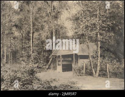 Barth Erwin (1880-1933), Volkspark Jungfernheide in Berlin-Charlottenburg (1920-1927): Blick auf ein Erfrischungshaus. Bleistift über Foto auf Karton, 42,8 x 58,6 cm (inklusive Scankanten) Barth Erwin (1880-1933): Volkspark Jungfernheide, Berlin-Charlottenburg Stockfoto