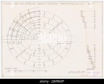 Barth Erwin (1880-1933), Fraenkel-Garten in Berlin-Kladow (03,1933): Treppe, 1:20 Uhr. Bleistift und Tinte auf Transparent, 31,6 x 41,7 cm (inklusive Scankanten) Barth Erwin (1880-1933): Garten Fraenkel, Berlin-Kladow Stockfoto