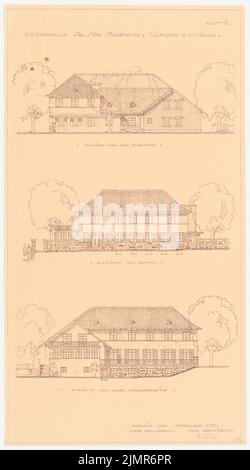 Barth Erwin (1880-1933), Fraenkel Garten in Berlin-Kladow (02,1933): Ansichten Wohnhaus. Leichter Bruch auf Papier, 73,2 x 40,6 cm (inklusive Scankanten) Barth Erwin (1880-1933): Garten Fraenkel, Berlin-Kladow Stockfoto