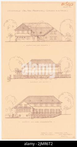 Barth Erwin (1880-1933), Fraenkel-Garten in Berlin-Kladow (02,1933): Ansichten Haus, Anm. Leichter Bruch auf Papier, 73,2 x 40,5 cm (inklusive Scankanten) Barth Erwin (1880-1933): Garten Fraenkel, Berlin-Kladow Stockfoto