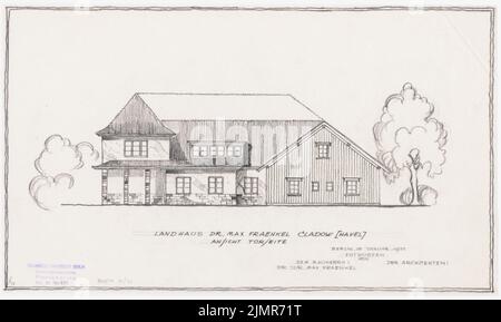 Barth Erwin (1880-1933), Fraenkel-Garten in Berlin-Kladow (01,1933): Blick auf das Haus. Bleistift auf Transparent, 25,4 x 42,6 cm (inklusive Scankanten) Barth Erwin (1880-1933): Garten Fraenkel, Berlin-Kladow Stockfoto