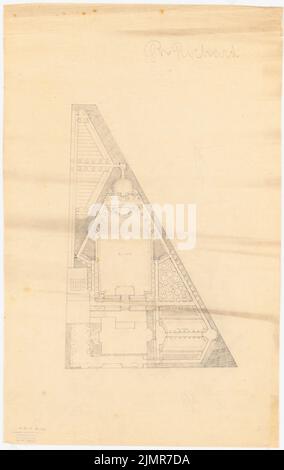 Barth Erwin (1880-1933), Hausgarten (1) (ohne Datum): Grundriß für einen Hausgarten, Skizzen. Bleistift auf Transparent, 78,2 x 49,3 cm (einschließlich Scankanten) Barth Erwin (1880-1933): HAUSGARTEN (1) Stockfoto