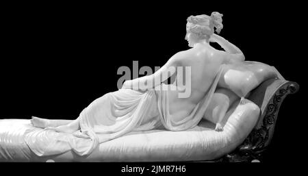 Klassische Statue von Pauline Bonaparte, angefertigt von Antonio Canova - Meisterwerk in der Villa Borghese Stockfoto