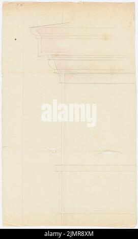 Langhans Carl Ferdinand (1782-1869), Theater in Breslau. Rekonstruktion (ohne Datum): Vertikal geschnittene Wand oder Säule. Tusche Aquarell auf Papier, 93,2 x 56 cm (inklusive Scan-Kanten) Langhans Carl Ferdinand (1782-1869): Theater, Breslau. Wiederaufbau Stockfoto