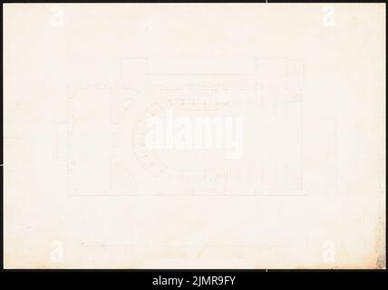 Langhans Carl Ferdinand (1782-1869), Theater in Liegnitz (1841): Grundriß. Tinte auf Papier, 35 x 49,9 cm (inklusive Scankanten) Langhans Carl Ferdinand (1782-1869): Theater, Liegnitz Stockfoto