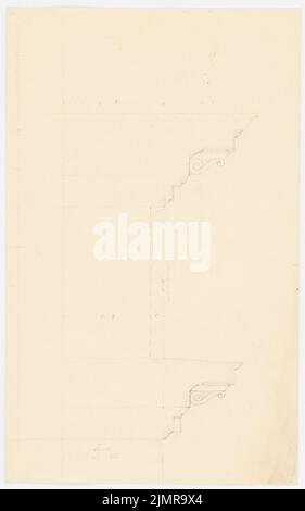 Langhans Carl Ferdinand (1782-1869), Königliche Oper in Berlin. (?) (1843-1843): Gesimsprofil. Bleistift auf Papier, 35,3 x 22,1 cm (inklusive Scankanten) Langhans Carl Ferdinand (1782-1869): Königliche Oper, Berlin (?) Stockfoto
