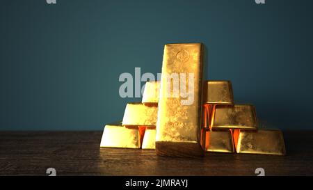 Feine Goldbarren 1kg Stockfoto