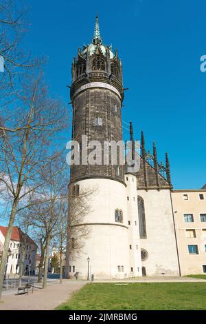 Schlosskirche Schlosskirche in der Altstadt von Wittenberg Stockfoto