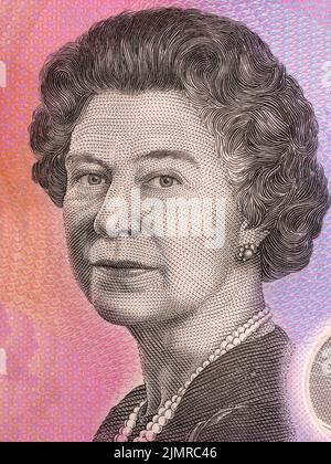 Elizabeth II Portrait aus Australian Money - Dollars Stockfoto