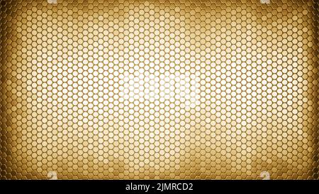 Hintergrundmuster aus goldener Kohlefaser. 3D Rendern Stockfoto