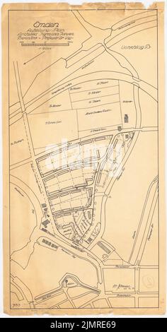 Jansen Hermann (1869-1945), Vertriebs- und Entwicklungsplan für Emden-Ost (27. Oktober 1921): Grund- und Zeidplan 1: 2000, Vorschlag B. Tinte mit Bleistift auf Transparent, 66,7 x 35 cm (inkl. Scan Edges) Jansen Hermann (1869-1945): Aufteilungs- und Bebauungsplan für Emden-Ost Stockfoto