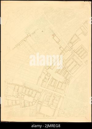 Jansen Hermann (1869-1945), Wettbewerb um die Entwicklung des inneren Rayon, Köln (1919-1919): Grundplan 1: 2500 Blatt 3. Druck auf Karton, 101,4 x 76 cm (inklusive Scan-Kanten) Jansen Hermann (1869-1945): Wettbewerb zur Bebauung des Inneren Rayons, Köln Stockfoto