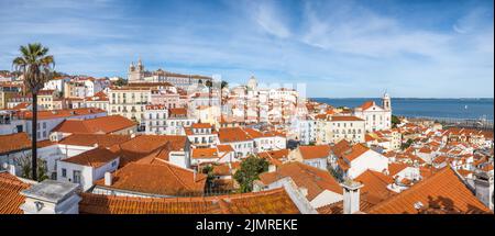 Lissabon Stadtbild Panorama bei Sonnenaufgang, Portugal Stockfoto