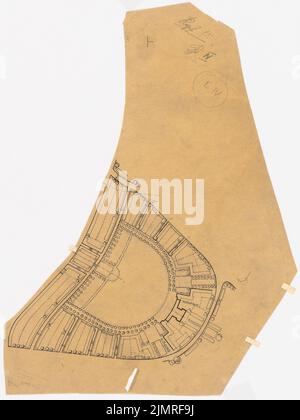 Jansen Hermann (1869-1945), Wettbewerb um die Entwicklung des Innenrayon, Köln (1919-1919): Mittelteil-Lageplan, Abschnitt südliche Herculesstr. 1: 2500. Tusche und Bleistift auf Transparent, 52,1 x 39,1 cm (inklusive Scan-Kanten) Jansen Hermann (1869-1945): Wettbewerb zur Bebauung des Inneren Rayons, Köln Stockfoto