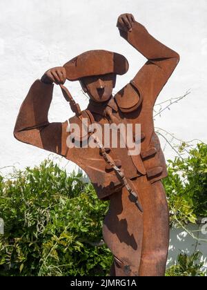 RONDA, ANDALUSIEN/SPANIEN - MAI 8 : Denkmal eines Banderilleros vor der Stierkampfarena Plaza de Toros von Ronda Andalucia Spanien an Stockfoto