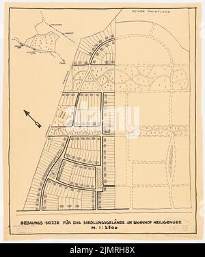 Jansen Hermann (1869-1945), Bau einer Siedlung für die gemeinnützige Kleinhausbaugesellschaft in Berlin-Heiligensee (1921-1921): Grund- und Dialtplan 1: 2500. Tusche, Bleistift auf Transparent, 51,3 x 43,3 cm (inklusive Scankanten) Jansen Hermann (1869-1945): Bau einer Siedlung für die gemeinnützige Kleinhausbaugesellschaft, Berlin-Heiligensee Stockfoto