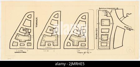 Jansen Hermann (1869-1945), Teilentwicklungsplan, Bergen (16. Juni 1920): Je nach Plan 1: 1000, Phase 2.-Tinte auf Transparent, 30 x 68,2 cm (inklusive Scankanten) Jansen Hermann (1869-1945): Teilbebauungsplan, Bergen Stockfoto