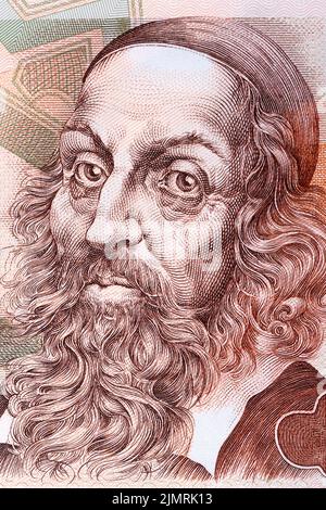 John Amos Comenius Portrait von Tschechischen Geld Stockfoto