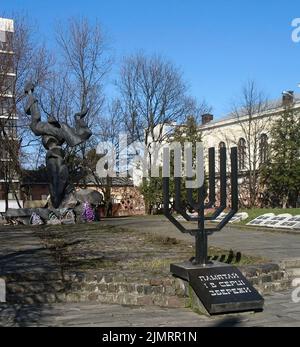 Das Denkmal für die Opfer des Ghettos von Lemberg (oder das Denkmal für die Opfer des jüdischen Ghettos) Stockfoto