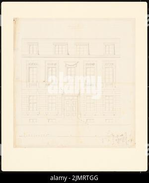 Horwitz, Potsdamer Stadthäuser. Bauaufzeichnungen (sogenannter Ziller-Folder) um 1850. Wohnhaus Ebräerstraße. (?) (Baujahr 1785) (1855-1855): Rising View Fassade, Fassadenschmuck (Maßstab Bar, Fuß). Tusche auf Transparent, 58,9 x 50,8 cm (inklusive Scankanten) Krüger Andreas Ludwig (1743-1805): Potsdamer Bürgerhäuser. Bauaufnahmen (sog. Ziller-Mappe) um 1850. Wohnhaus Ebräerstraße 5 (?) (Baujahr 1785) Stockfoto