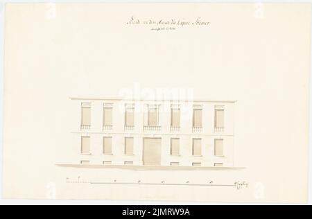 Titel Friedrich Wilhelm (1754-1840), Wohnhaus Lakai Stümer Linienstraße 126, Berlin (ca. 1790): Blick auf die Fassade. Tusche Aquarell auf Papier, 32,3 x 49,2 cm (inklusive Scankanten) Titel Friedrich Wilhelm (1754-1840): Wohnhaus des Lakai Stümer Linienstraße 126, Berlin Stockfoto