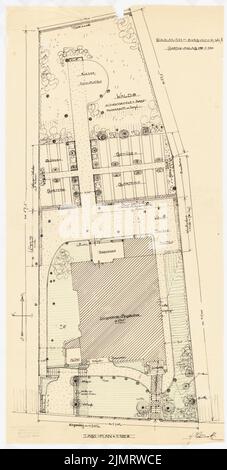 Blunck Erich (1872-1950), Einfamilienhaus in Berlin-Nikolassee (1904-1904): Abteilung 1: 100. Tusche und Farbstift auf Transparent, 66,4 x 33,5 cm (inklusive Scankanten) Blunck Erich (1872-1950): Einfamilienwohnhaus, Berlin-Nikolassee Stockfoto