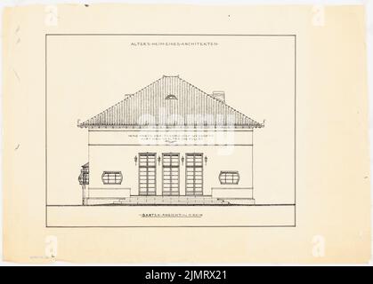 Blunck Erich (1872-1950), Einfamilienhaus (ohne Dat.): Riss: Gartenblick 1:50. Tusche auf Transparent, 39 x 54,5 cm (inklusive Scankanten) Blunck Erich (1872-1950): Einfamilienhaus Stockfoto