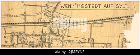 Jansen Hermann (1869-1945), Überarbeitung des Wenningstedt-Entwicklungsplans auf Sylt: Abteilungsplan 1: 1000. Tinte und Kohle auf transparent, 60,50 x 176,50 cm (inklusive Scankante). Architekturmuseum der Technischen Universität Berlin Inv. Nr. 22134. Jansen Hermann (1869-1945): Revision des Bebauungsplans Wenningstedt auf Sylt Stockfoto