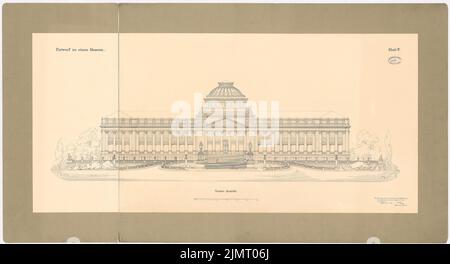 Wittig Paul (1853-1943), Museum (06,1886): Aussicht. Tinte auf Karton, 80,5 x 148,6 cm (inklusive Scankanten) Wittig Paul (1853-1943): Museum Stockfoto