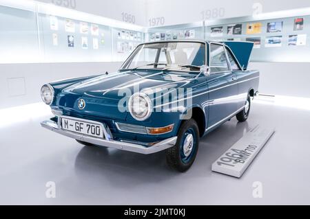 München, 10. März 2016: Sammlung klassischer Autos im BMW Museum Stockfoto