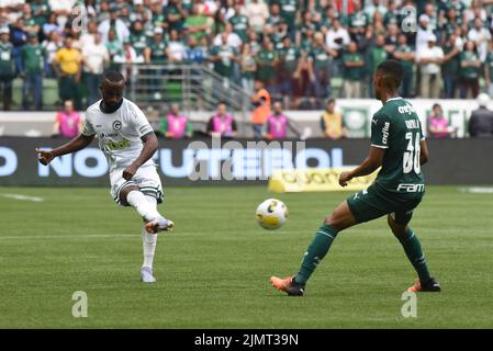 Sao Paulo, Brasilien. 07. August 2022. Action während des Fußballspiels Campeonato Brasileiro zwischen Palmeiras und Goias im Alianz Park, Sao Paulo, Brasilien. (Caior Rocha/SPP) Quelle: SPP Sport Press Foto. /Alamy Live News Stockfoto