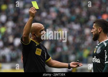 Sao Paulo, Brasilien. 07. August 2022. Action während des Fußballspiels Campeonato Brasileiro zwischen Palmeiras und Goias im Alianz Park, Sao Paulo, Brasilien. (Caior Rocha/SPP) Quelle: SPP Sport Press Foto. /Alamy Live News Stockfoto