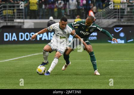 Sao Paulo, Brasilien. 07. August 2022. Action während des Fußballspiels Campeonato Brasileiro zwischen Palmeiras und Goias im Alianz Park, Sao Paulo, Brasilien. (Caior Rocha/SPP) Quelle: SPP Sport Press Foto. /Alamy Live News Stockfoto