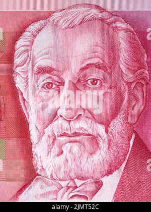 Edmond James de Rothschild Portrait von israelischen Geld Stockfoto