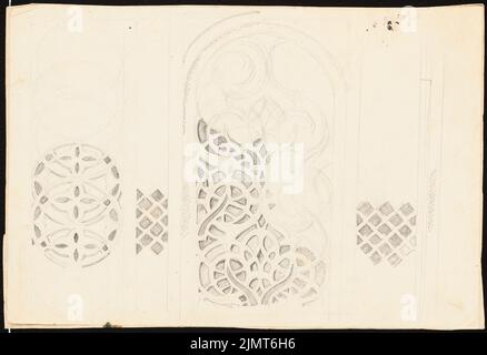 Diebitsch Carl von (1819-1869), Ornamentik (ohne Datum): Details. Bleistift auf Karton, 20,1 x 29,3 cm (inklusive Scankanten) Diebitsch Carl von (1819-1869): Ornamentik Stockfoto