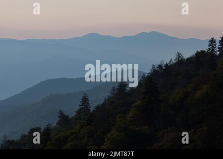 Neu entdeckte Gap Area in den Great Smoky Mountains an der Grenze zwischen North Carolina und Tennessee Stockfoto