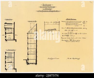 Messel Alfred (1853-1909), Arbeiterheime in Berlin-Prenzlauer Berg (1899): Seitenflügel: Cut (Nachtrag). Tusche auf Transparent, 47 x 60,6 cm (inklusive Scankanten) Messel Alfred (1853-1909): Arbeiterwohnhäuser, Berlin-Prenzlauer Berg Stockfoto