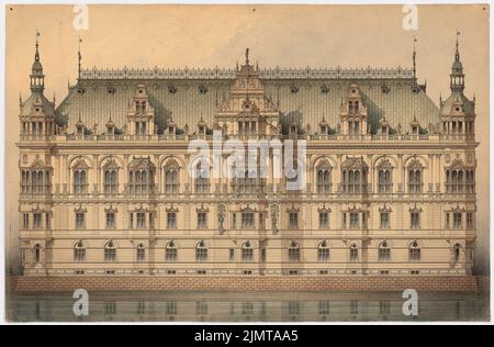 Raschdorff Julius (1823-1914), Berliner Stadtpalais (1887): Blick nach Osten. Tusche Aquarell auf der Schachtel, 87 x 132,4 cm (inklusive Scan-Kanten) Raschdorff Julius (1823-1914): Schlosserweiterung und Dom, Berlin Stockfoto