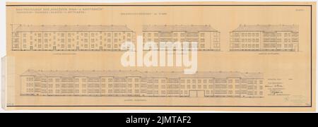 Hoffmann Franz, Siedlung Attilahöhe, Berlin-Tempelhof (1936): Riß Street Side. Leichter Bruch auf Papier, 63,1 x 177,7 cm (inklusive Scan-Kanten) Hoffmann Franz (1884-1951): Siedlung Attilahöhe, Berlin-Tempelhof Stockfoto