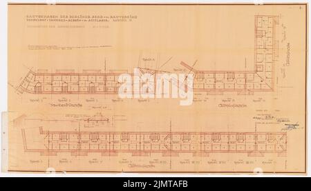 Hoffmann Franz, Siedlung Attilahöhe, Berlin-Tempelhof (1936): Lageplan DG. Bleistift über Lichtbruch auf Papier, 85,9 x 150,6 cm (inklusive Scankanten) Hoffmann Franz (1884-1951): Siedlung Attilahöhe, Berlin-Tempelhof Stockfoto