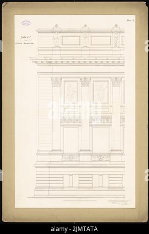 Wittig Paul (1853-1943), Museum (06,1886): Fassadenabschnitt. Tinte auf Karton, 116,8 x 77,9 cm (inklusive Scankanten) Wittig Paul (1853-1943): Museum Stockfoto