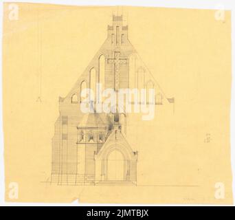 Baltzer Johannes (1862-1940), Kirche (ohne Dat.): Obere Eingangsseite. Bleistift auf Transparent, 31 x 35,4 cm (inklusive Scankanten) Baltzer Johannes (1862-1940): Kirche Stockfoto