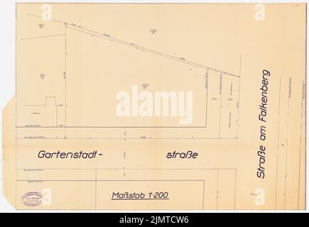 Straff Bruno (1880-1938), Gartenstadt Falkenberg in Berlin-Altglienicke (1913-1913): Altglienicke, Katasterplan-Ausschnitt. Leichter Bruch auf Papier, 46,8 x 67,8 cm (inklusive Scankanten) Taut Bruno (1880-1938): Gartenstadt Falkenberg, Berlin-Altglienicke Stockfoto