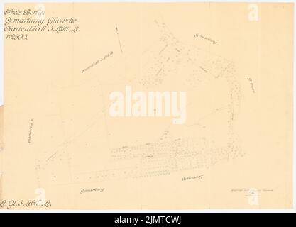 Straff Bruno (1880-1938), Gartenstadt Falkenberg in Berlin-Altglienicke (1922): Altglienicke, Kartenblatt. Leichter Bruch auf Karton, 64 x 89 cm (inklusive Scankanten) Taut Bruno (1880-1938): Gartenstadt Falkenberg, Berlin-Altglienicke Stockfoto