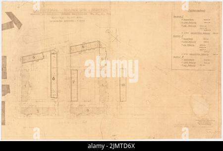 Straff Bruno (1880-1938), Schillerpark Siedlung in Berlin-Wedding (1926): Lageplan. Farbstift über einem Bruch auf Papier, 48,7 x 77 cm (inklusive Scankanten) Taut Bruno (1880-1938): Siedlung Schillerpark, Berlin-Wedding Stockfoto